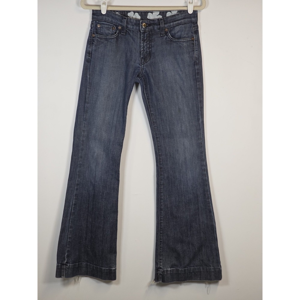 Lucky Brand Jeans Gene Montesano Sundown Wide Leg Flared Blue Denim 6/28 Y2K